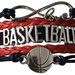 Girls Basketball Bracelet - Maroon & Black